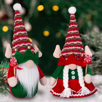Коледна украса под формата на джуджета, Плюшени играчки, настолни украса за зимата, Плот за дома, Централните елементи декор за парти