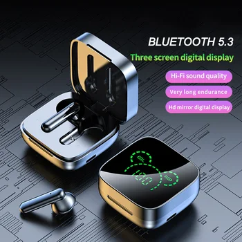 Безжични слушалки в ушите TWS с докосване, водоустойчиви спортни слушалки, Bluetooth слушалки 5.3, стерео слушалки с микрофон
