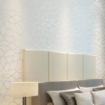 Модерни прости бели 3D тапети във формата на лотос, на фона спални, хол, рисувани Стенни аксесоари за дома, тапети за стени чайната в ресторанта