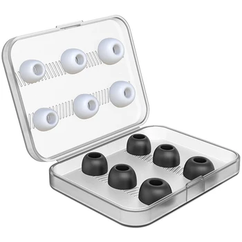 Сменяеми силиконови накрайници за уши за слушалки с преносим кутия за съхранение Pro 12 бр.