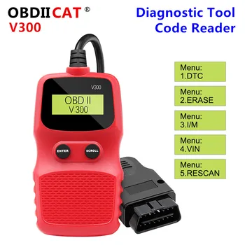 Четец на OBD-код V300 Скенер OBD2 Проверка на Неизправност на двигателя на LCD инструмент за Диагностика на Автомобилни Аксесоари
