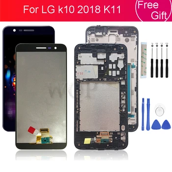 Висококачествен LCD дисплей за LG k10 2018 K11 LCD Сензорен дисплей и Цифров Преобразувател в събирането на за LG K10 2018 Pantalla с рамка 5,3