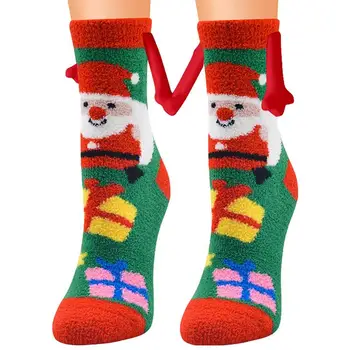 Чорапи със Средна Дължина, С Магнит 1 Двойка от Креативни Магнитни Смучат Чорапи Памучни Чорапи С Пръсти 3D ръка За Ръка Клубна Чифт Чорапи