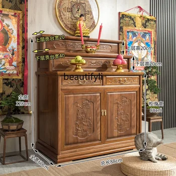 3-слойный олтар, Светилище на Буда, тамян от масивна дървесина, дълга тясна маса, Средната зала, Кабинет-Бог на богатството, Олтар за поклонение