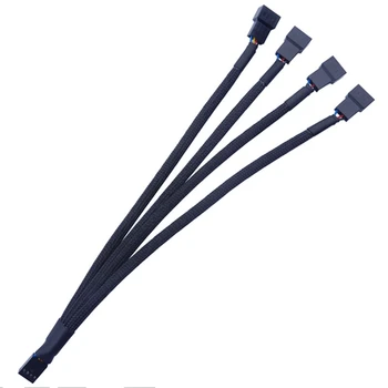 4-КОНТАКТНИ PWM вентилатори, Y-образна ивица, удължителен кабел за захранване на вентилатор на компютър 27 см /10,63 инча D5QC