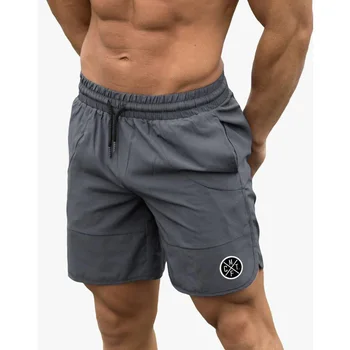 Мъжки панталони за джогинг, летни черни ластични дишащи готини шорти