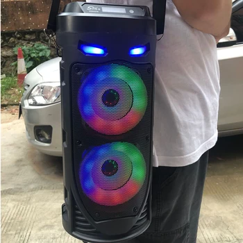 Голям Квадратен Танц Портативен Bluetooth Високоговорител LED Цветни Светлини Звукова Панел Колона KTV Soundbox Безжичен Субуфер HiFi Boombox