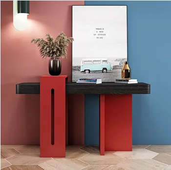 Италиански минималистичен на маса, веранда, изваян черно jet black дъб, съответстващ на цвета на гардероба стени, маса за дизайн на антре