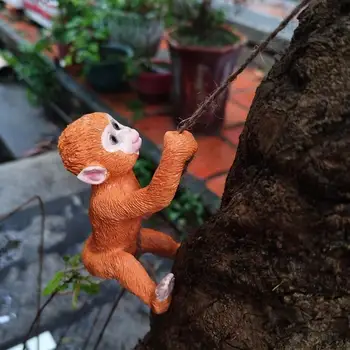 Водоустойчив статуя на открито Реалистична фигурка за катерене по дърво, подвесная статуетка за външна украса, скулптура протеини-маймуни от смола