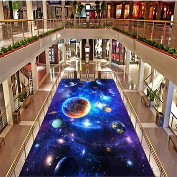 wellyu Custom floor decoration живопис 3D тапети Star Galaxy хол търговски център Papel de parede 3d подове, тавани с открити стенописи тапети