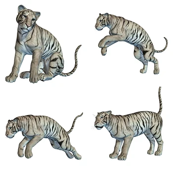 Три стикери с животни Ratels QM27 стикер с изображение на тигър на стената декорация на дома, хол стикер на колата