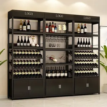 Вино кабинет, домашно вино-часова рецепция, бар, открит шкаф за съхранение, витрина от ковано желязо, на чаша за вино