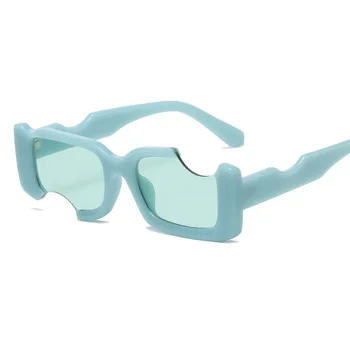 Нови слънчеви очила в необичайна квадратна рамка, тенденцията в Европа и САЩ, слънчеви очила вдлъбната форма в стил Ins