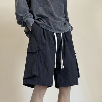 Летни къси панталони-карго 2024, Градинска мъжки облекла в стил хип-хоп, Свободни ежедневни широки панталони с много джобове, военно-тактически панталони B03