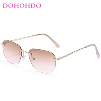 Мъжки Слънчеви очила, без квадратни рамки DOHOHDO 2024, Новата Луксозна марка, Дизайнерски Дамски Слънчеви очила, Модерен Персонализирани Слънчеви Очила в Ретро стил