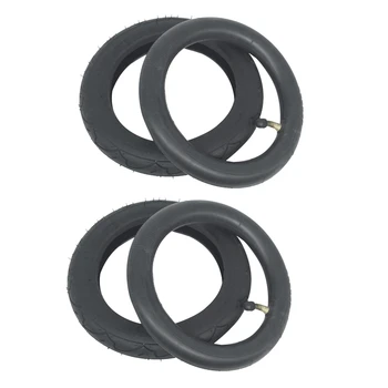 2X 8-инчови гуми с добро качество, 8X1 1/4, комплект гуми за скутери и вътрешната тръба, извита клапан, подходящ за електрически / газови гуми за скутер.