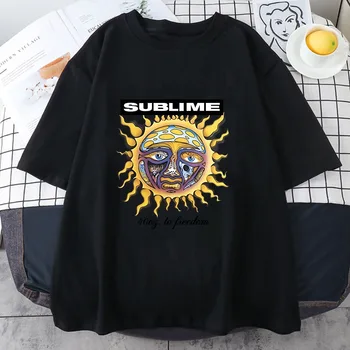 Женска тениска Sublimee Sun от 100% памук, Аниме, Манга / Комикс, Реколта / Ретро върхове, хип-хоп, Градинска дрехи с къс ръкав, Естетична облекло