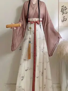 Женствена рокля Hanfu в китайски стил, на Традиционното Елегантна Рокля на принцеса с цветна бродерия, Източно рокля за cosplay, Феи, сценичното рокля за танци