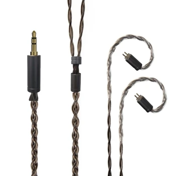 3,5 mm сменяем кабел за слушалки, посеребренный тел 0,78 мм 2-пинов взаимозаменяеми кабел за слушалки, кабел за обновяване на звука
