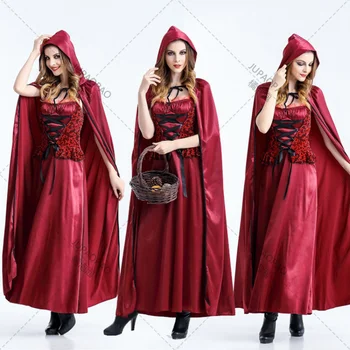Костюм за cosplay, възрастната Вещица за Хелоуин, на вампири принцеса, рокля за изпълнения на Червената Шапчица, дъждобран Червената Шапчица