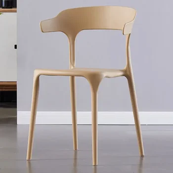 Официален Нов пластмасов стол с облегалка HOOKI за домашна употреба, Офис стол за Хранене от рода на едрия Рогат рога, Скандинавска мода, Удобно Задебеляване