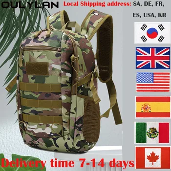 Oulylan 600D С криптиране, Малка раница Bylon, издръжлив и водоустойчив тактически военен раница за момчета и момичета, чанта за къмпинг, Колоездене, пътуване