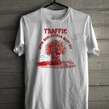 Мъжки t-shirt TRAFFIC Джон Barleycorn Must Die с червено логото на рок-група