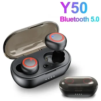 Безжични слушалки Y50 TWS Спортни слушалки 5.0 Bluetooth Детска слушалки с микрофон Безжични слушалки за телефон