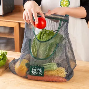 Най-новите многофункционални кухненски висулка за чанта за съхранение Дишаща полиестерна mesh bag Държач за плодове и зеленчуци и Кухненски принадлежности