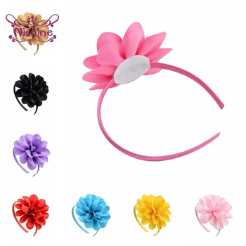 Сладки Сгънати Цветя с ръчно изработени Еластичната лента за коса за малки момичета, Монофонични Цветна панделка за коса, детски шапки със собствените си ръце
