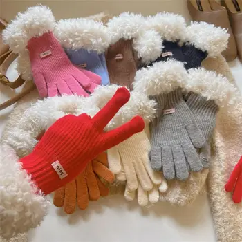 Дамски зимни ръкавици-Топлите Възли Ръкавици с пълни пръсти, Вълнени Ръкавици без пръсти със сензорен екран, Дебели Топли Меки, За колоездене и шофиране Високо Качество