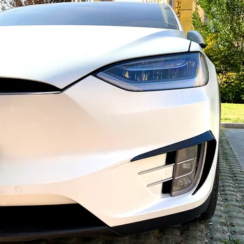 Подходящ е за Tesla, Модел X 2015-2020 предна броня ветрозащитный нож рамка на фаровете фарове за мъгла, предни ветрозащитный нож външната украса на колата стикер mo