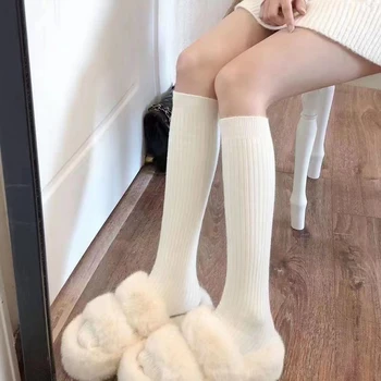 Зимните Обикновена Чорапогащи Над Коляното, Сладки Чорапи, Дамски Дебели Топли Чорапи, Дълги Крака