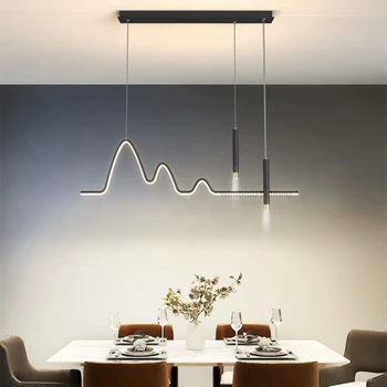 Окачен лампа в скандинавски стил за хранене, модерен минималистичен окачен лампа в лента за масата за хранене, Бар-шкафове, лампи за домашен интериор в стаята.