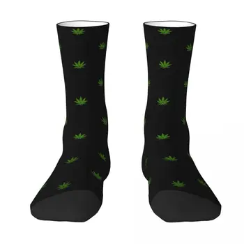 Честит забавни мъжки чорапи с шарките на плевели Харадзюку, Дымчатые листа, чорапи, спортни дамски чорапи, Пролет, лято, Есен, Зима