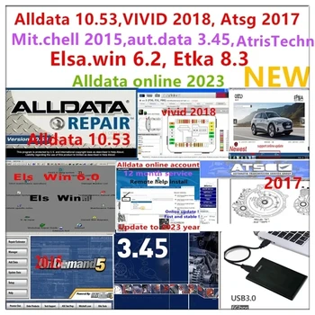 2023 година онлайн-ремонт на софтуер alldata Alldata 2014, autodata 3.45, mit chell 2015, elsawin 6.0,etka 8.3,Stakis Technik 2018