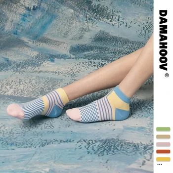 DAMAHOOV Чист Памук 2023 Лято Ins Нови Чорапи Чифт Индивидуалност Удобна Спортна Поредица от Картун Прилив на Проста Тънък Модел