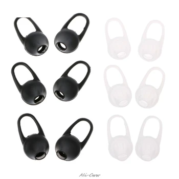 6 Бр. / 1 комплект от Висококачествени силиконови слушалки-притурки Bluetooth, накрайници за слушалки-притурки, калъф за слушалки, черен/прозрачен