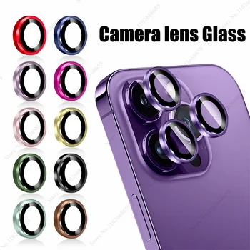 100шт За iPhone 14 13 12 11 Pro Max Plus mini CD Стил Метален обектива на камерата 3D Сплав Обектива на Камерата Стъклена защитно фолио за екрана